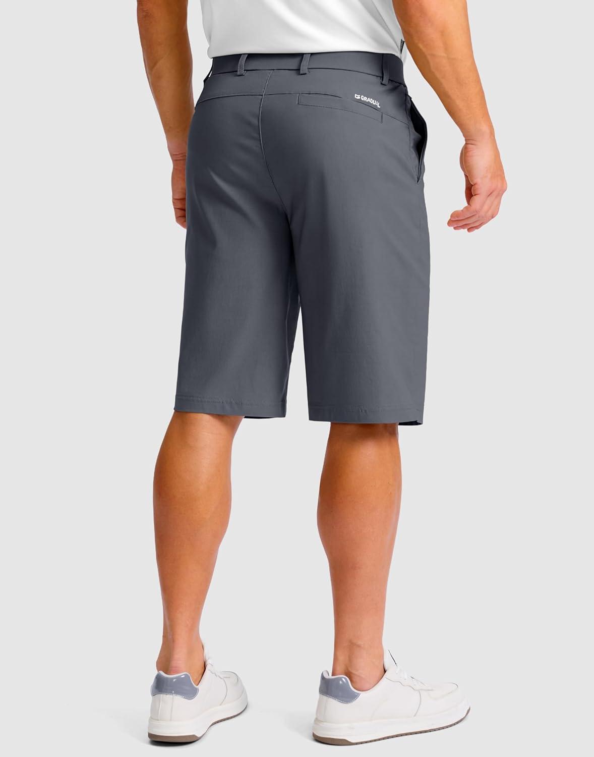 imageG Gradual Mens Golf Shorts with 4 Pockets 11 Inseam Stretch Quick Dry Casual Work Dress Shorts for MenDark Grey