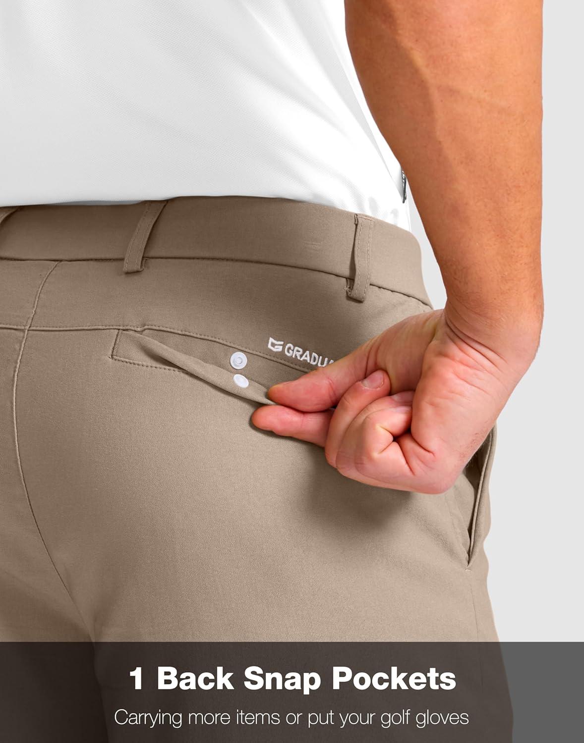 imageG Gradual Mens Golf Shorts with 4 Pockets 11 Inseam Stretch Quick Dry Casual Work Dress Shorts for MenMineral Brown