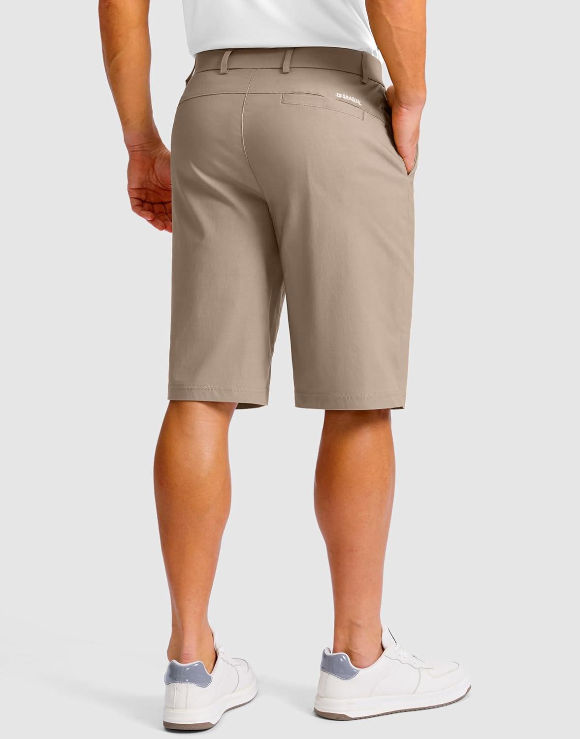 imageG Gradual Mens Golf Shorts with 4 Pockets 11 Inseam Stretch Quick Dry Casual Work Dress Shorts for MenMineral Brown
