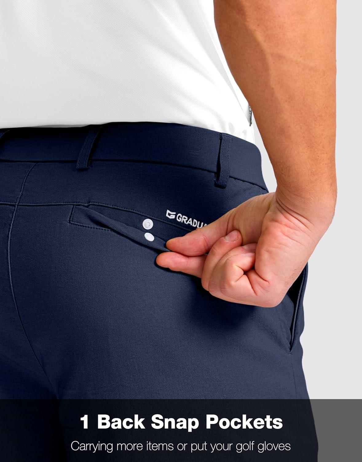 imageG Gradual Mens Golf Shorts with 4 Pockets 11 Inseam Stretch Quick Dry Casual Work Dress Shorts for MenNavy