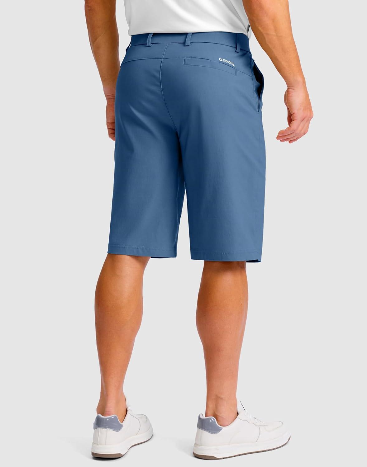 imageG Gradual Mens Golf Shorts with 4 Pockets 11 Inseam Stretch Quick Dry Casual Work Dress Shorts for MenSlate Blue