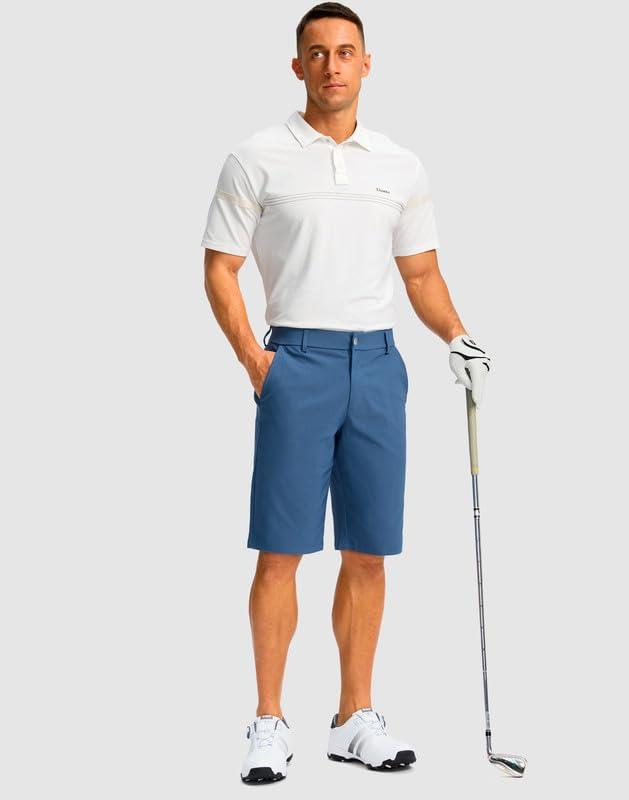 imageG Gradual Mens Golf Shorts with 4 Pockets 11 Inseam Stretch Quick Dry Casual Work Dress Shorts for MenSlate Blue