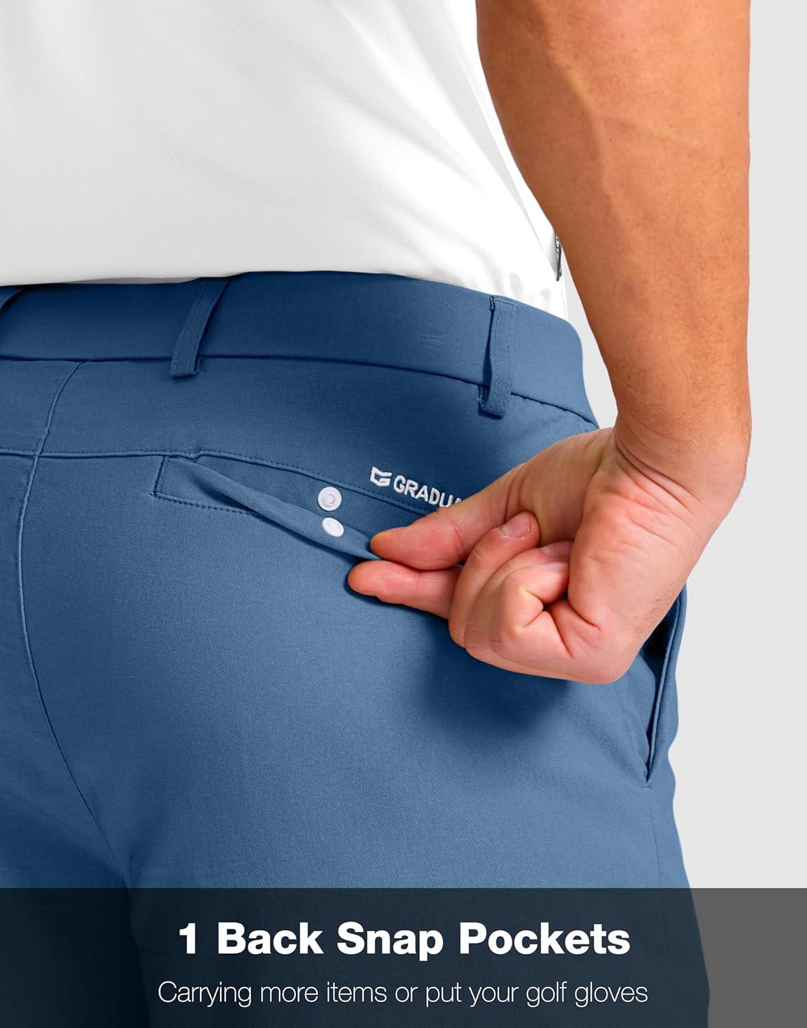imageG Gradual Mens Golf Shorts with 4 Pockets 11 Inseam Stretch Quick Dry Casual Work Dress Shorts for MenSlate Blue