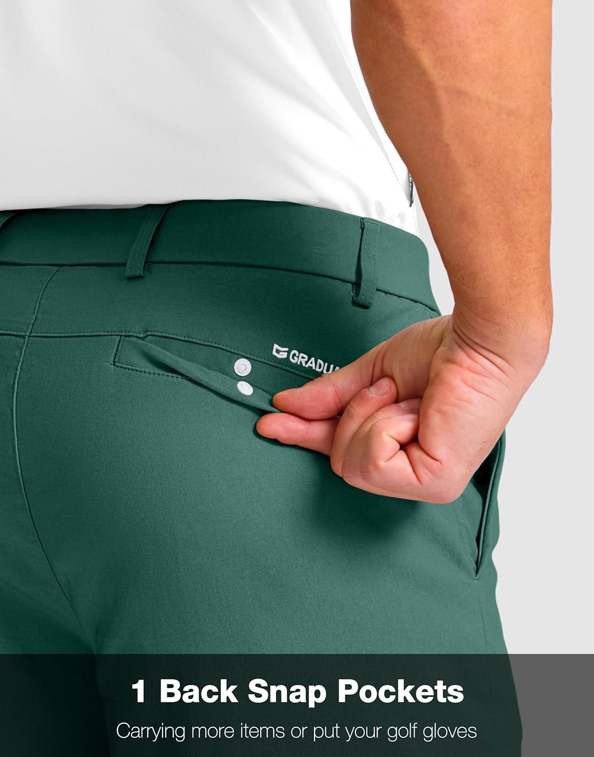 imageG Gradual Mens Golf Shorts with 4 Pockets 11 Inseam Stretch Quick Dry Casual Work Dress Shorts for MenSpruce Green