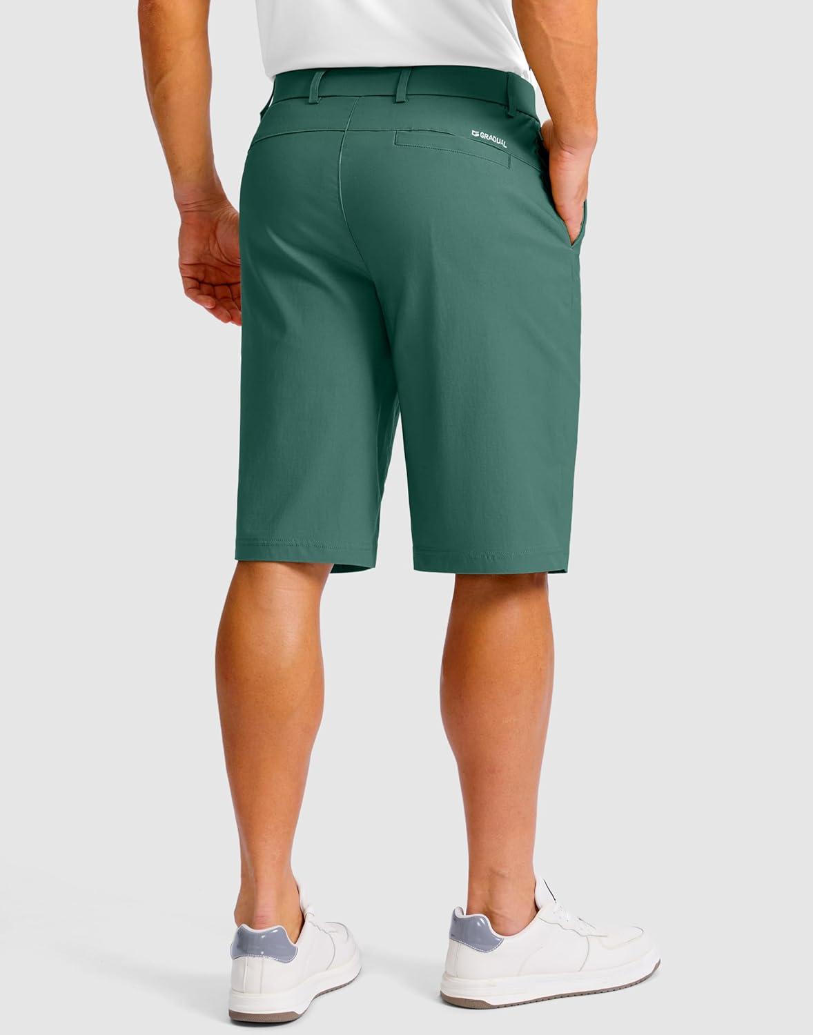 imageG Gradual Mens Golf Shorts with 4 Pockets 11 Inseam Stretch Quick Dry Casual Work Dress Shorts for MenSpruce Green