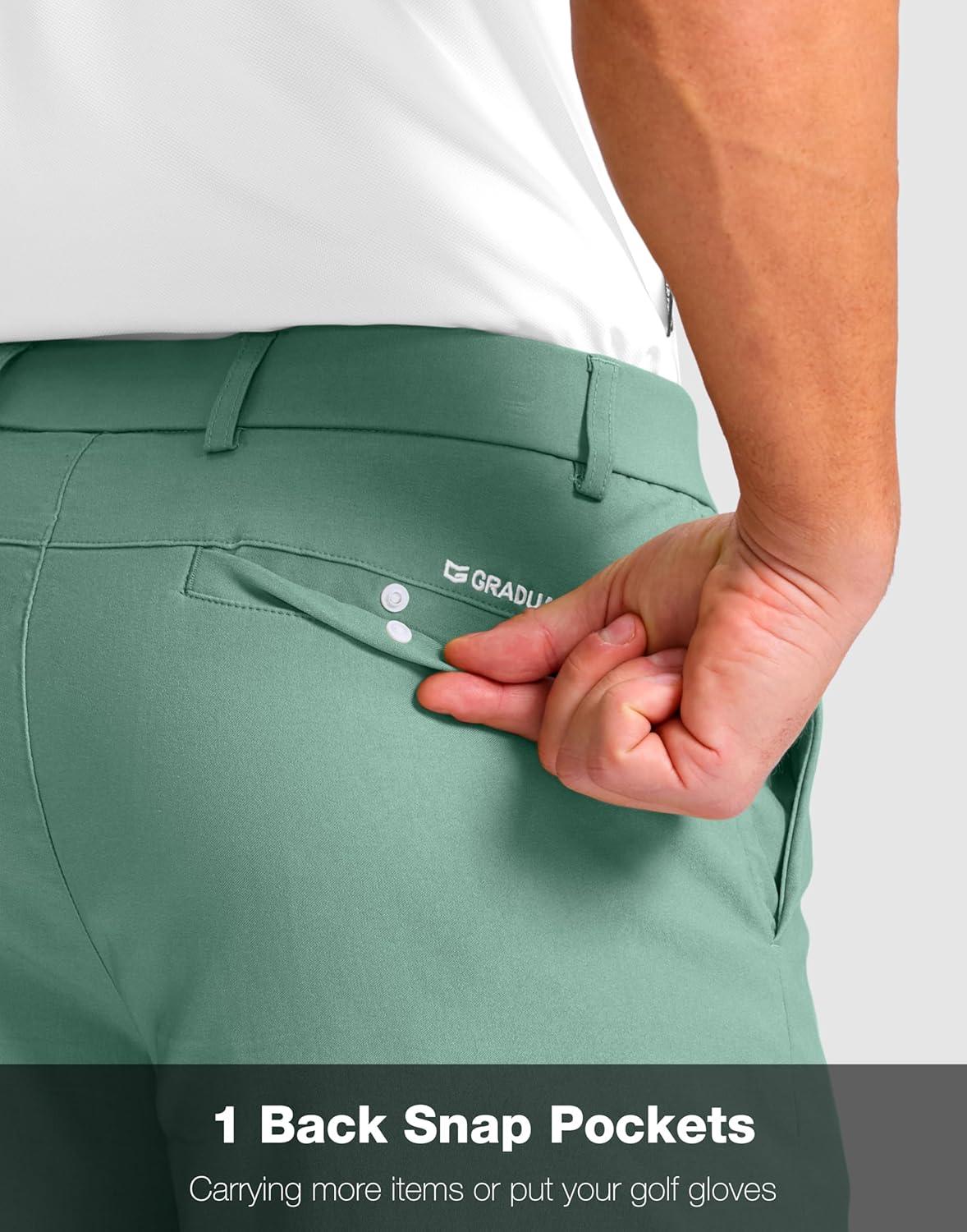 imageG Gradual Mens Golf Shorts with 4 Pockets 11 Inseam Stretch Quick Dry Casual Work Dress Shorts for MenViridian Green