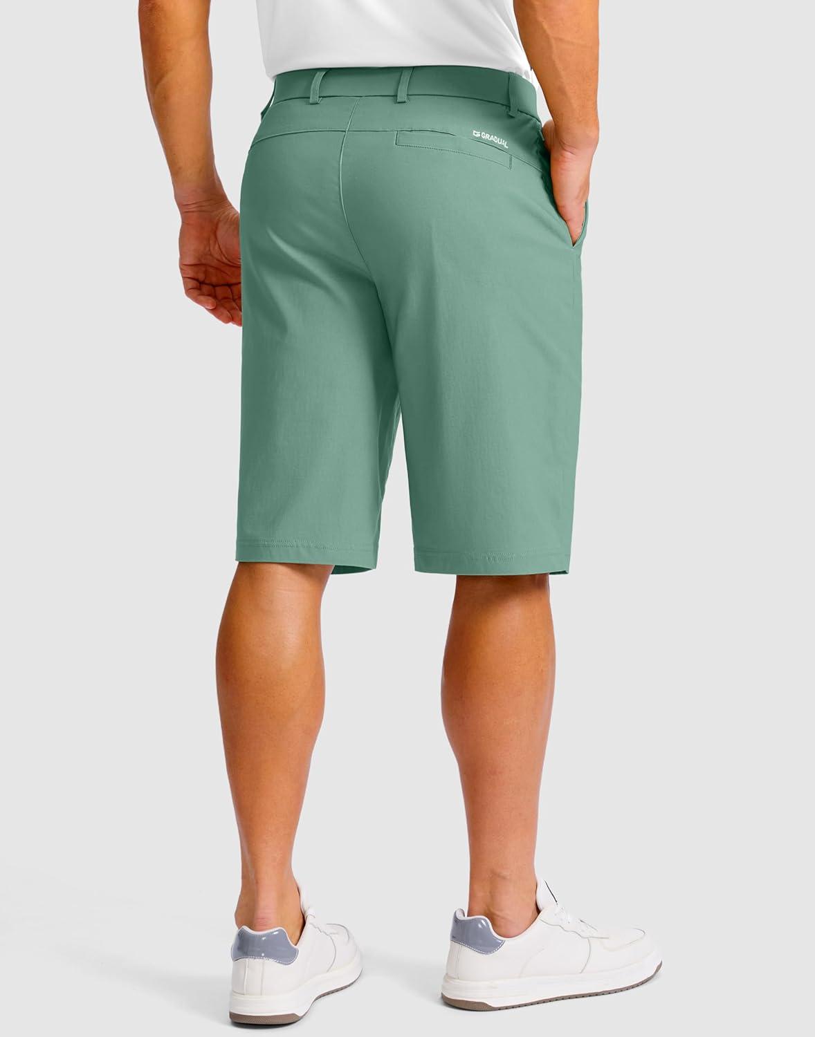 imageG Gradual Mens Golf Shorts with 4 Pockets 11 Inseam Stretch Quick Dry Casual Work Dress Shorts for MenViridian Green