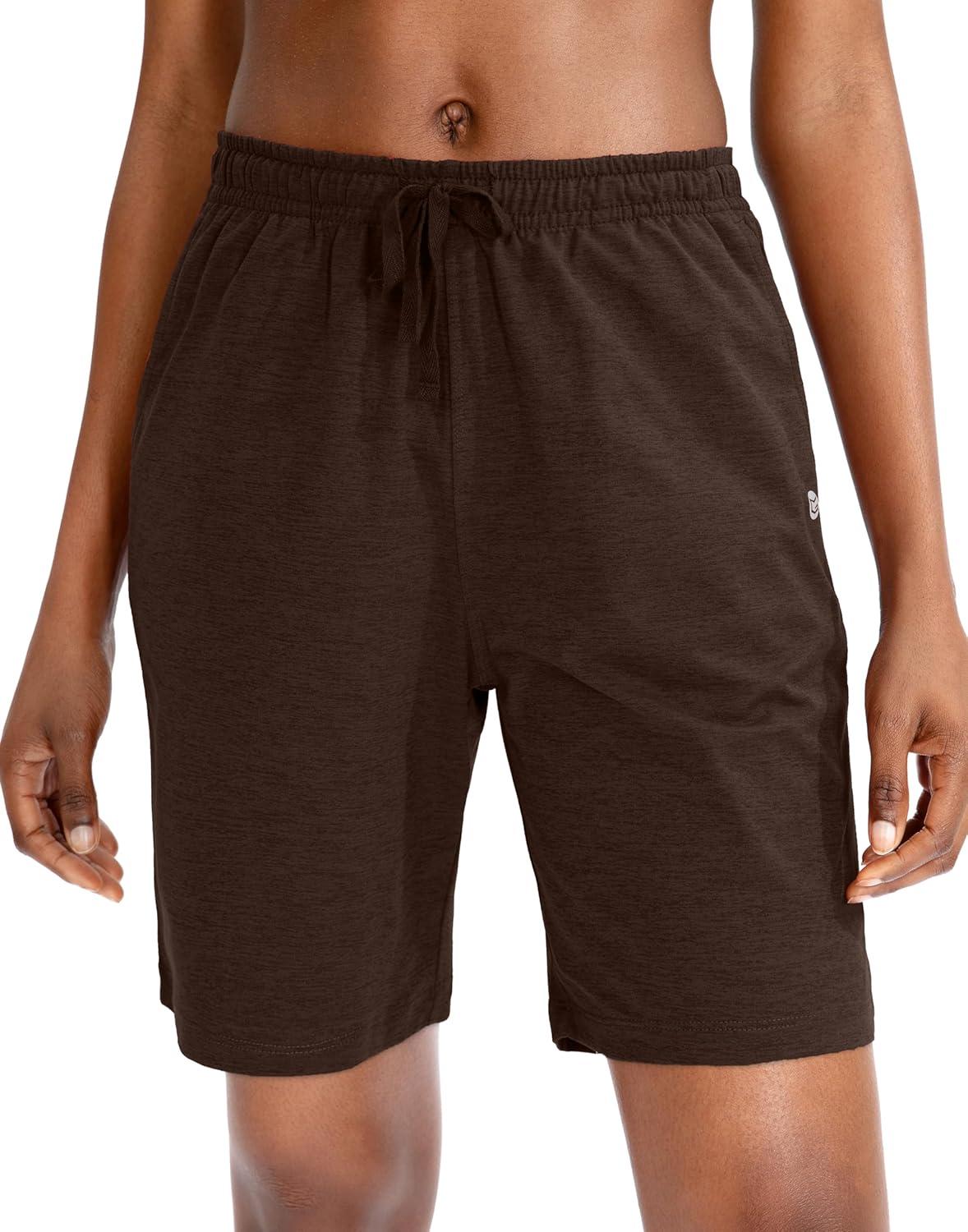 imageG Gradual Womens 7 9 Shorts with Deep Pockets Elastic Waist Bermuda Jersey Long Shorts for Woman Lounge WalkingCoffee