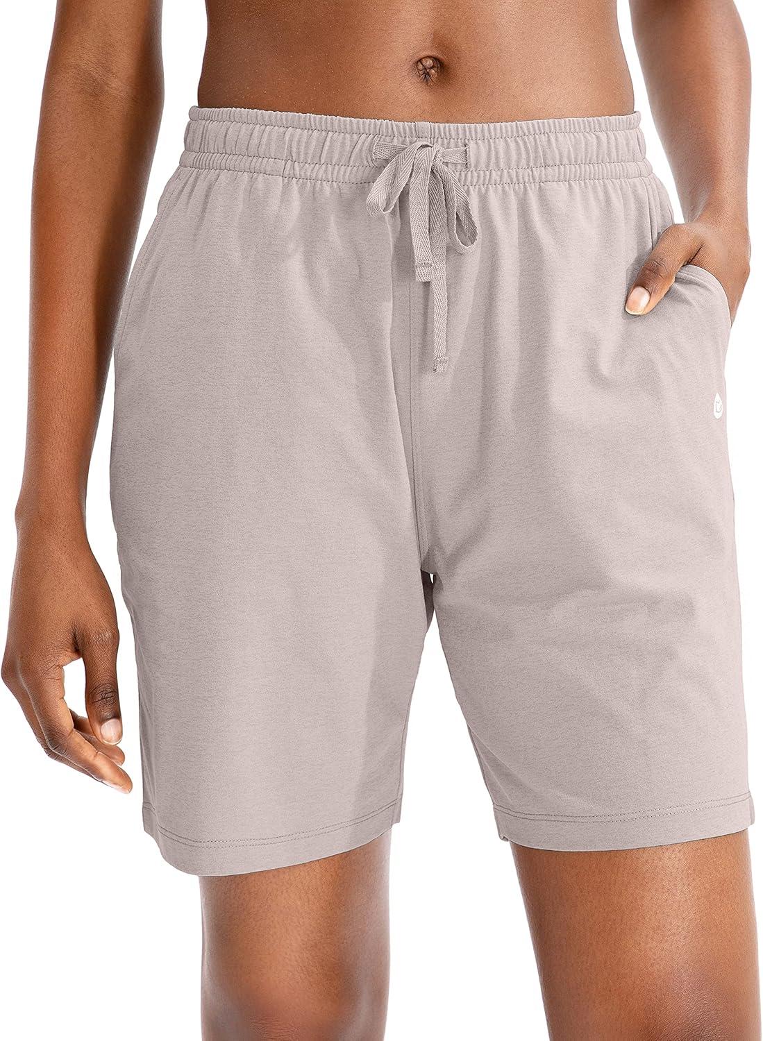 imageG Gradual Womens 7 9 Shorts with Deep Pockets Elastic Waist Bermuda Jersey Long Shorts for Woman Lounge WalkingKhaki