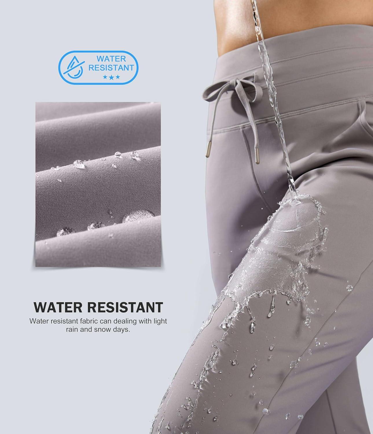 imageG Gradual Womens Fleece Lined Joggers 283032 High Waisted Sweatpants Water Resistant Thermal Warm Pants Zipper PocketsDusty Grey