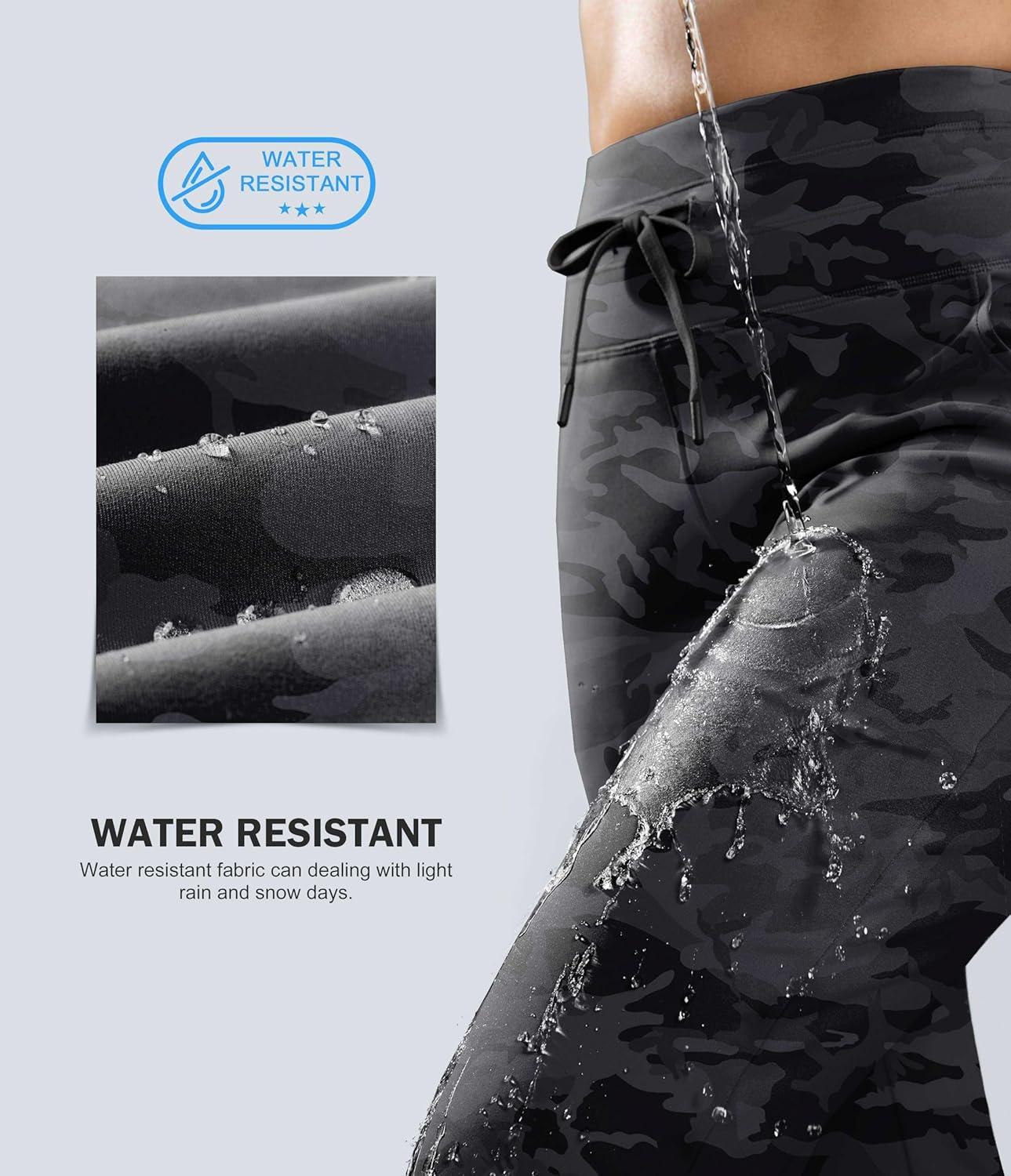 imageG Gradual Womens Fleece Lined Joggers 283032 High Waisted Sweatpants Water Resistant Thermal Warm Pants Zipper PocketsGrey Camo