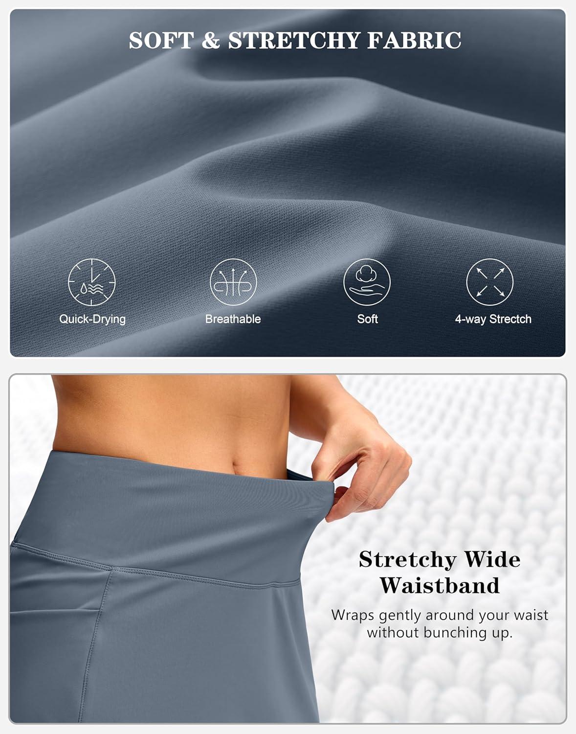 imageG Gradual Womens Golf Skirts Skort 4 Side Pockets High Waisted Stretchy Tennis Skirt with Short Athletic CasualDusty Blue