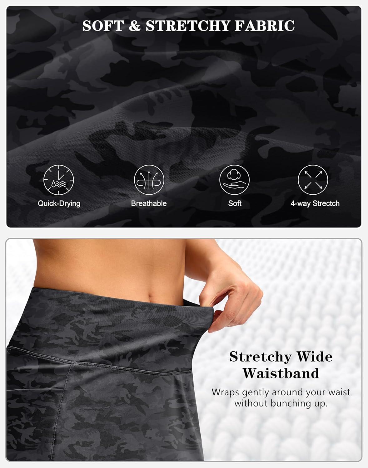 imageG Gradual Womens Golf Skirts Skort 4 Side Pockets High Waisted Stretchy Tennis Skirt with Short Athletic CasualGrey Camo