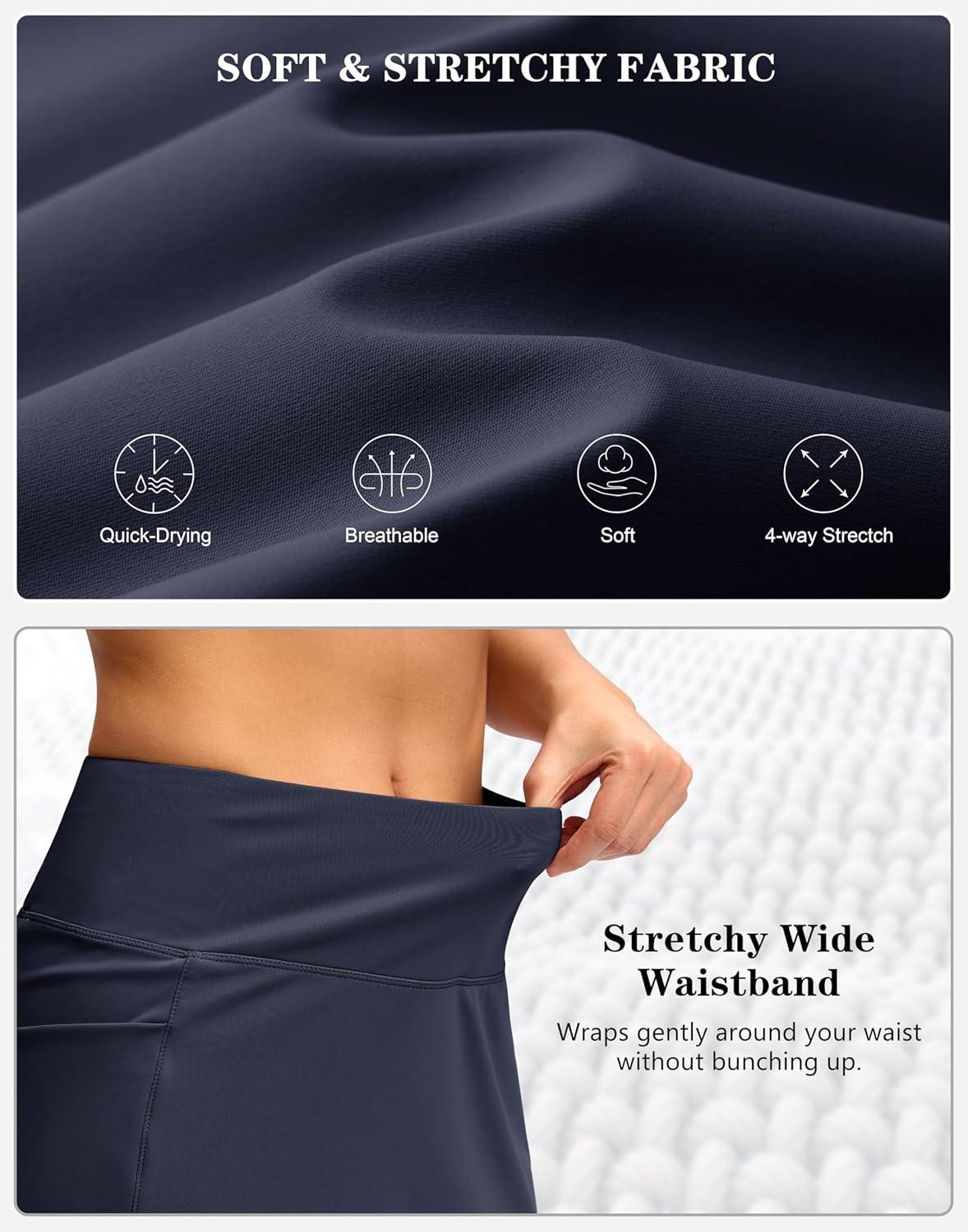 imageG Gradual Womens Golf Skirts Skort 4 Side Pockets High Waisted Stretchy Tennis Skirt with Short Athletic CasualNavy