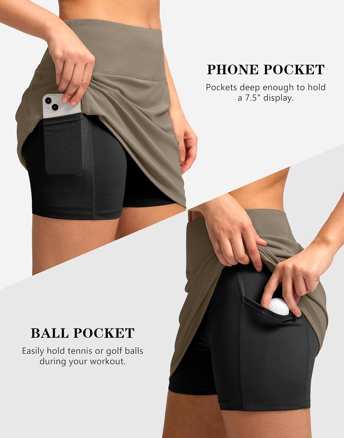 imageG Gradual Womens Golf Skirts Skort 4 Side Pockets High Waisted Stretchy Tennis Skirt with Short Athletic CasualNomad