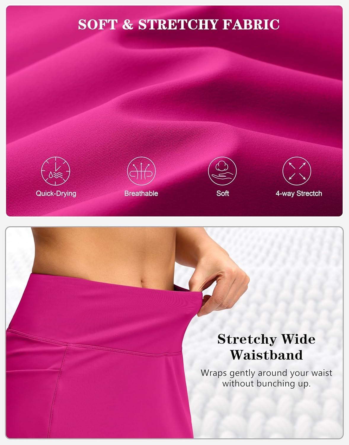 imageG Gradual Womens Golf Skirts Skort 4 Side Pockets High Waisted Stretchy Tennis Skirt with Short Athletic CasualRose