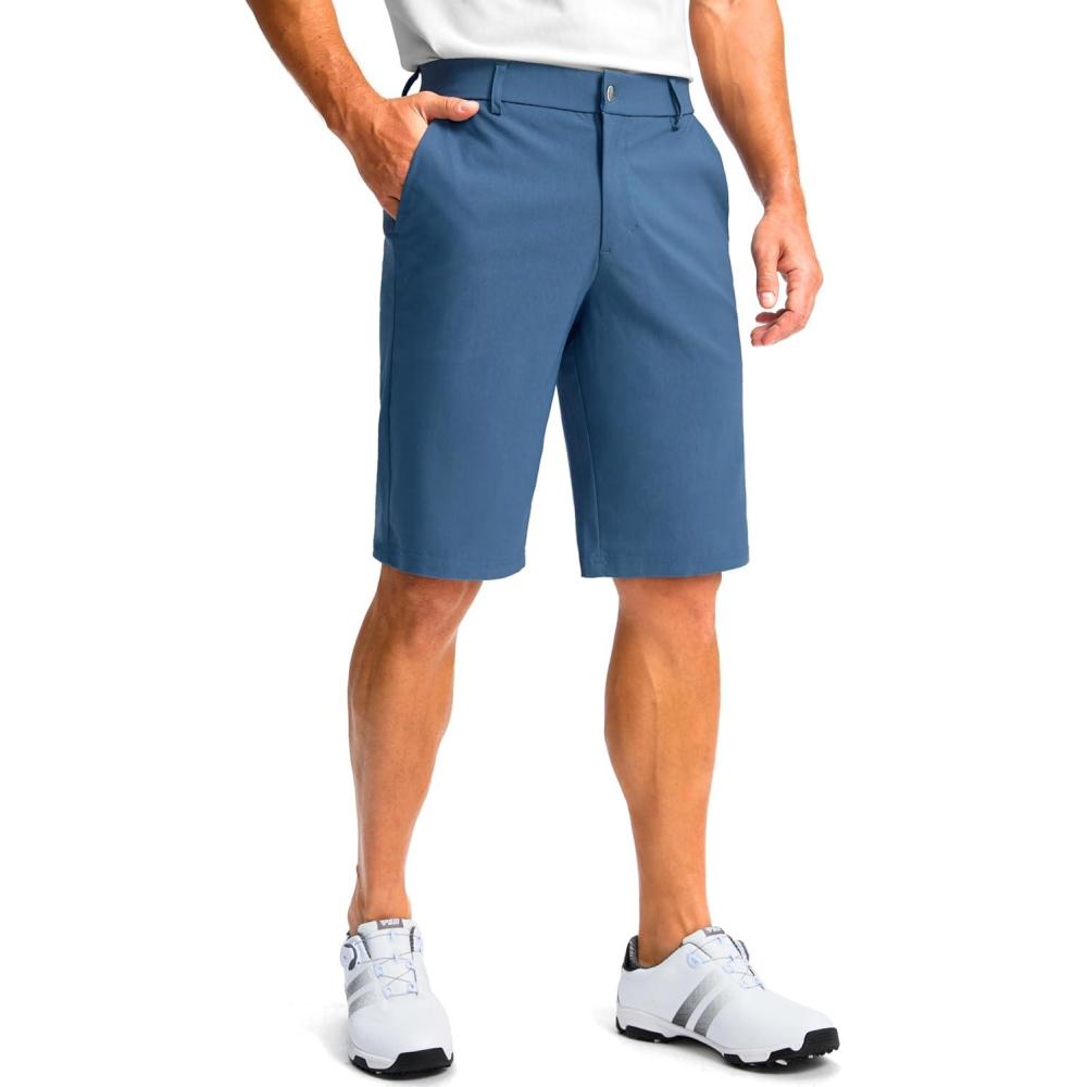 imageG Gradual Mens Golf Shorts with 4 Pockets 11 Inseam Stretch Quick Dry Casual Work Dress Shorts for MenSlate Blue