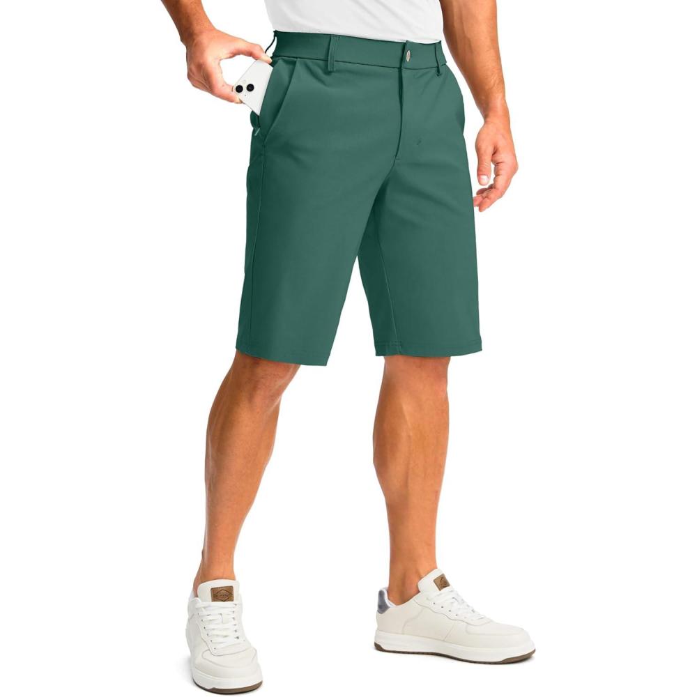 imageG Gradual Mens Golf Shorts with 4 Pockets 11 Inseam Stretch Quick Dry Casual Work Dress Shorts for MenSpruce Green