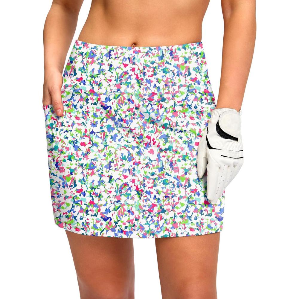 imageG Gradual Womens Golf Skirts Skort 4 Side Pockets High Waisted Stretchy Tennis Skirt with Short Athletic CasualAbstractfloral