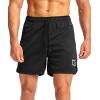 G Gradual Men’s Gym Workout Shorts Zipper Pockets 5″ / 7″ Quick Dry Breathable Runing Athletic Short for Men(Black)
