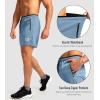 G Gradual Men’s Gym Workout Shorts Zipper Pockets 5″ / 7″ Quick Dry Breathable Runing Athletic Short for Men(Light Blue)