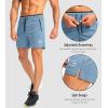 G Gradual Men’s Gym Workout Shorts Zipper Pockets 5″ / 7″ Quick Dry Breathable Runing Athletic Short for Men(Light Blue)