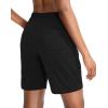 G Gradual Women’s 7″ / 9″ Shorts with Deep Pockets Elastic Waist Bermuda Jersey Long Shorts for Woman Lounge Walking(Black)