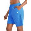 G Gradual Women’s 7″ / 9″ Shorts with Deep Pockets Elastic Waist Bermuda Jersey Long Shorts for Woman Lounge Walking(Bright Blue)