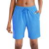 G Gradual Women’s 7″ / 9″ Shorts with Deep Pockets Elastic Waist Bermuda Jersey Long Shorts for Woman Lounge Walking(Bright Blue)