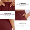 G Gradual Women’s 7″ / 9″ Shorts with Deep Pockets Elastic Waist Bermuda Jersey Long Shorts for Woman Lounge Walking(Dark Red)