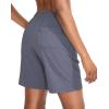 G Gradual Women’s 7″ / 9″ Shorts with Deep Pockets Elastic Waist Bermuda Jersey Long Shorts for Woman Lounge Walking(Dust Blue)