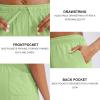 G Gradual Women’s 7″ / 9″ Shorts with Deep Pockets Elastic Waist Bermuda Jersey Long Shorts for Woman Lounge Walking(Light Green)