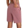 G Gradual Women’s 7″ / 9″ Shorts with Deep Pockets Elastic Waist Bermuda Jersey Long Shorts for Woman Lounge Walking(Pink)