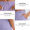 G Gradual Women’s 7″ / 9″ Shorts with Deep Pockets Elastic Waist Bermuda Jersey Long Shorts for Woman Lounge Walking(Purple)