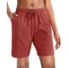 G Gradual Women’s 7″ / 9″ Shorts with Deep Pockets Elastic Waist Bermuda Jersey Long Shorts for Woman Lounge Walking(Savannah Red)
