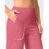 G Gradual Women’s Capri Pants with Pockets High Waist Yoga Pants Wide Leg Workout Summer Pants for Casual, Travel, Exercise(Berry Rose)