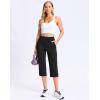 G Gradual Women’s Capri Pants with Pockets High Waist Yoga Pants Wide Leg Workout Summer Pants for Casual, Travel, Exercise(Black)
