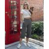 G Gradual Women’s Capri Pants with Pockets High Waist Yoga Pants Wide Leg Workout Summer Pants for Casual, Travel, Exercise(Charcoal)