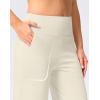 G Gradual Women’s Capri Pants with Pockets High Waist Yoga Pants Wide Leg Workout Summer Pants for Casual, Travel, Exercise(Creamy)