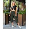 G Gradual Women’s Capri Pants with Pockets High Waist Yoga Pants Wide Leg Workout Summer Pants for Casual, Travel, Exercise(Dark Green)