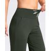 G Gradual Women’s Capri Pants with Pockets High Waist Yoga Pants Wide Leg Workout Summer Pants for Casual, Travel, Exercise(Dark Green)