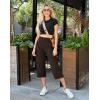 G Gradual Women’s Capri Pants with Pockets High Waist Yoga Pants Wide Leg Workout Summer Pants for Casual, Travel, Exercise(Fudge Coffee)