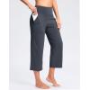 G Gradual Women’s Capri Pants with Pockets High Waist Yoga Pants Wide Leg Workout Summer Pants for Casual, Travel, Exercise(Grey Blue)