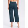 G Gradual Women’s Capri Pants with Pockets High Waist Yoga Pants Wide Leg Workout Summer Pants for Casual, Travel, Exercise(Indigo)