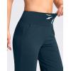 G Gradual Women’s Capri Pants with Pockets High Waist Yoga Pants Wide Leg Workout Summer Pants for Casual, Travel, Exercise(Indigo)