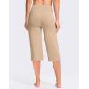 G Gradual Women’s Capri Pants with Pockets High Waist Yoga Pants Wide Leg Workout Summer Pants for Casual, Travel, Exercise(Khaki)
