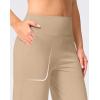 G Gradual Women’s Capri Pants with Pockets High Waist Yoga Pants Wide Leg Workout Summer Pants for Casual, Travel, Exercise(Khaki)