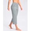 G Gradual Women’s Capri Pants with Pockets High Waist Yoga Pants Wide Leg Workout Summer Pants for Casual, Travel, Exercise(Light Grey)