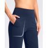 G Gradual Women’s Capri Pants with Pockets High Waist Yoga Pants Wide Leg Workout Summer Pants for Casual, Travel, Exercise(Navy Blue)