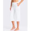 G Gradual Women’s Capri Pants with Pockets High Waist Yoga Pants Wide Leg Workout Summer Pants for Casual, Travel, Exercise(White)